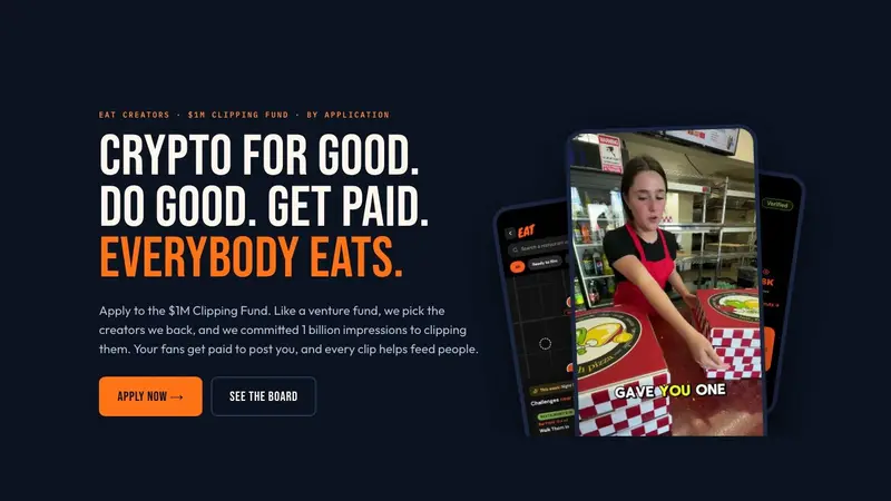 EAT's $1 Million Clipping Fund Extends Applications to October 31 as Creators Bring 45 Million Followers